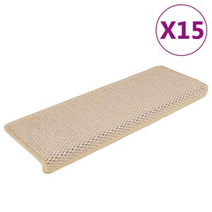 vidaXL Tappeti Autoadesivi Scale Aspetto Sisal 15 pz 65x21x4 cm Berber