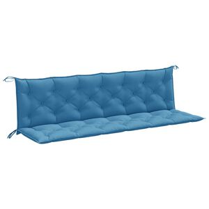 vidaXL Cuscini Panca Giardino 2pz Blu M&eacute;lange 200x50x7 cm Tessuto