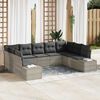 vidaXL Set Divano da Giardino 9 pcs Grigio chiaro Polyrattan