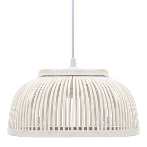 vidaXL Lampadario Soffitto in Bamb&ugrave; 40 W 34x14,5 cm Semicerchio E27