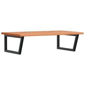 vidaXL Ripiano a Parete per Lavabo in Acciaio e Massello di Faggio