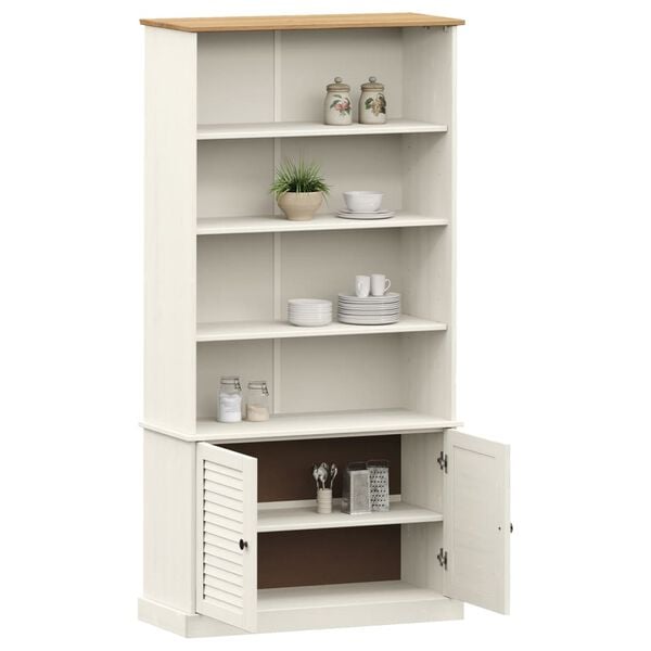 vidaXL Libreria VIGO 85x35x170 cm in Legno Massello di Pino Bianco