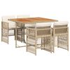 vidaXL Set da Pranzo da Giardino 5 pz con Cuscini Beige in Polyrattan