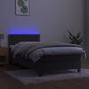 vidaXL Letto a Molle con Materasso e LED Grigio Scuro 90x190cm Velluto