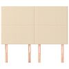 vidaXL Testiera Crema 144x5x118/128 cm Tessuto