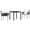 vidaXL Set da Pranzo per Giardino 3 pcs Marrone e Nero Rattan in PE