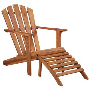 vidaXL Sedia da Giardino Adirondack con Poggiapiedi Massello di Acacia