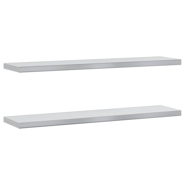 vidaXL Mensole a Muro 2pz 100x23,5x3cm Argento in Acciaio Inossidabile