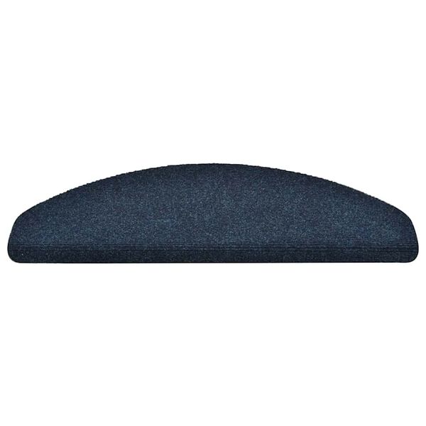 vidaXL Tappetini per scale autoadesivi 15 pz 65x21x4 cm blu navy semicircolari grandi