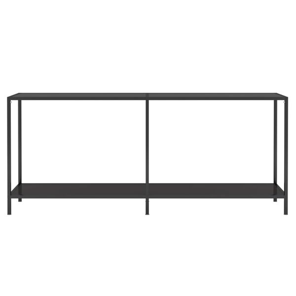 vidaXL Tavolo Consolle Nero 180x35x75,5 cm in Vetro Temperato