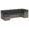 vidaXL Set Divani da Giardino 7pz con Cuscini Grigio Chiaro Polyrattan