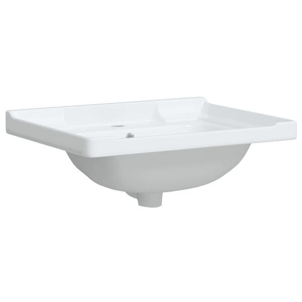 vidaXL Lavandino da Bagno Bianco 61x48x23 cm Rettangolare in Ceramica