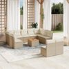vidaXL Set Divani da Giardino 12 pz con Cuscini Beige in Polyrattan