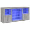 vidaXL Credenza con Luci LED Grigio Sonoma 142,5x37x67 cm