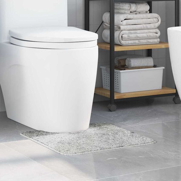 vidaXL Tappeto Antiscivolo per Bagno con Taglio per Toilette Grigio