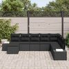 vidaXL Set Divano da Giardino con cuscino 8 pcs Nero polyrattan