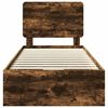 vidaXL Struttura del letto con cassetto Rovere fum&eacute; 75 x 190 cm
