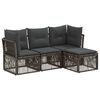 vidaXL Set Divano da Giardino 4 pz Grigio polyrattan