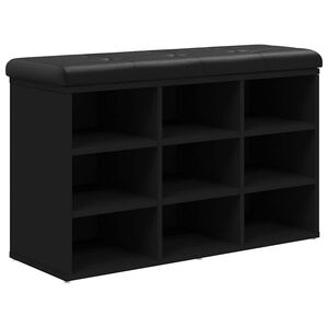 vidaXL Panca Porta Scarpe Nera 82x32x50 cm in Legno Multistrato