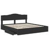 vidaXL Letto con Contenitore Nero 200 x 200 cm Legno multistrato