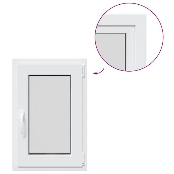 vidaXL Finestra da cantina "RISOR" 50x75 cm anta ribalta DIN destra bianca