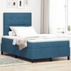 vidaXL Letto a molle con materasso Blu Scuro 120 x 200 cm Tessuto