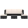vidaXL Set Divani da Giardino 4 pz con Cuscini in Polyrattan Nero