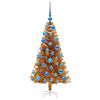 vidaXL Albero di Natale con 150 LED con supporto Oro 120 cm PET