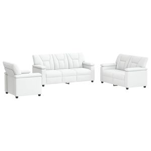 vidaXL Set di divani 3 pcs Bianco Similpelle