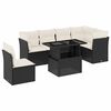 vidaXL Set Divani da Giardino con Cuscini 7pz Nero Polyrattan