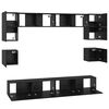vidaXL Set mobile TV 8 pcs Rovere Nero Legno multistrato