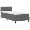 vidaXL Letto a molle con materasso Grigio scuro 90 x 200 cm Tessuto