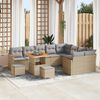 vidaXL Set Divano da Giardino 12 pcs Beige polyrattan