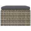 vidaXL Poggiapiedi Giardino con Cuscino Grigio 55x55x30 cm Polyrattan
