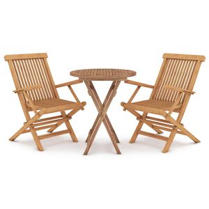 vidaXL Set da Pranzo per Giardino 3 pz in Legno Massello di Teak