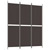 vidaXL Divisorio a 3 Pannelli Marrone 150x180 cm in Tessuto