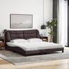 vidaXL Letto con Materasso Hvar Marrone Scuro 180x200cm Tessuto