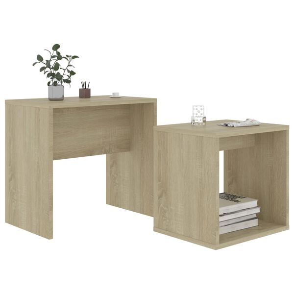vidaXL Set Tavolini Salotto Rovere Sonoma 48x30x45cm Legno Multistrato