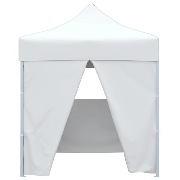 vidaXL Gazebo Pieghevole Professionale 4 Pareti 2x2m Acciaio Bianco