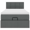 vidaXL Pouf Letto con Materasso e LED Grigio Scuro 80x200cm in Tessuto