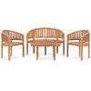 vidaXL Set Salotto da Giardino 4 pz Design Curvo in Massello di Teak