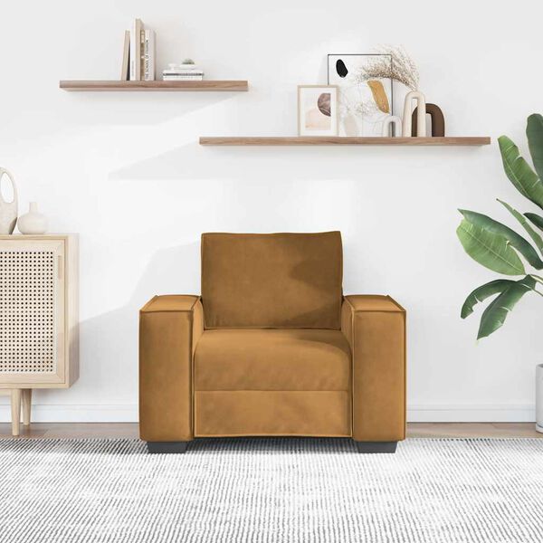 vidaXL Divano Sedia Marrone 100x78x84 cm Velluto