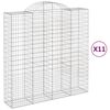 vidaXL Cesti Gabbioni ad Arco 11 pz 200x50x200/220 cm Ferro Zincato