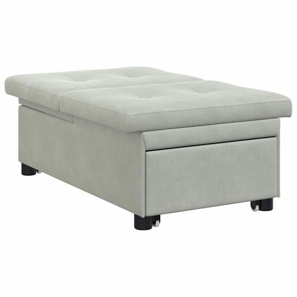 vidaXL Divano letto Grigio chiaro 194 x 67 x 82 cm Velluto