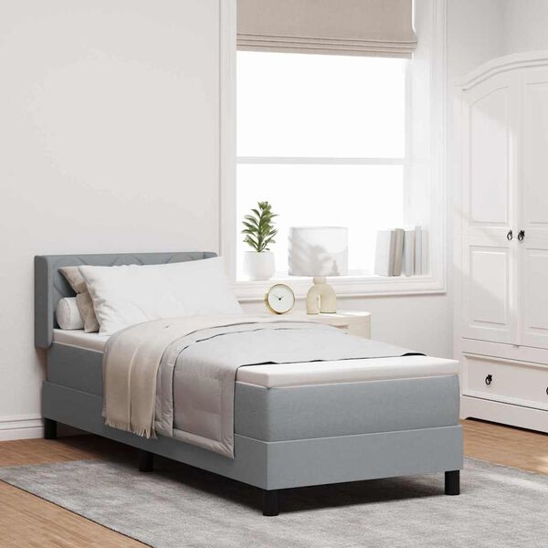 vidaXL Letto box spring con materasso Grigio chiaro 80 x 200 cm