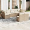 vidaXL Set Divano da Giardino 9 pz con Cuscini Beige in Polyrattan