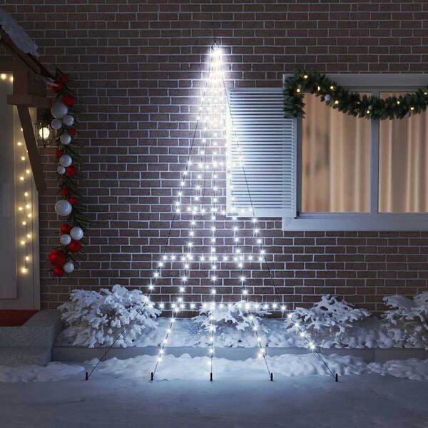 vidaXL Albero di Natale LED con picchetti per il terreno 306 cm