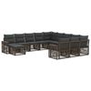 vidaXL Set Divano da Giardino 12 pz 12-Posti Grigio e Grigio Scuro