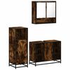 vidaXL Set Mobili da Bagno 3 pz Rovere Fumo in Legno Multistrato