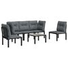 vidaXL Set Salotto da Giardino 6 pz in Polyrattan Nero e Grigio